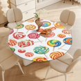thumbnail image 5 of Rainbow Lollipop Round Table Cover Kitchen Printed Waterproof Tablecloth Elastic Edged Tablecloth Fits Party Wedding Indoor Outdoor Tables, 5 of 8