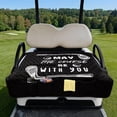 thumbnail image 2 of Xixirimido Golf Cart Seat Covers, Universal Golf Cart Seat Towel Blanket Quilted with 4 Pockets Fits for EZGO, Yamaha, Club Car & More 2-Seat Carts, May The Course Be With You, 2 of 8