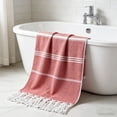 thumbnail image 4 of Toalla de playa a rayas de secado rápido con borlas – Toalla de viaje ligera para natación, piscina, camping y picnic, toalla de baño suave y absorbente, 4 of 6