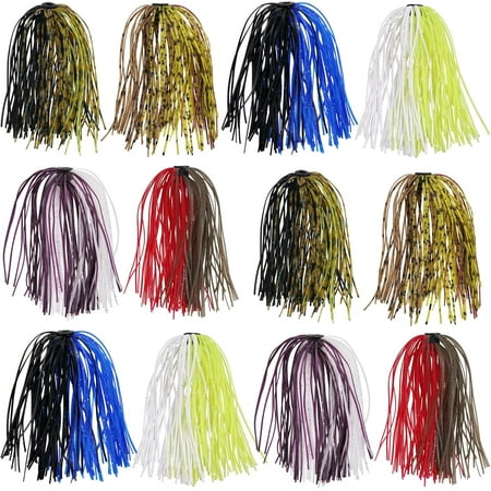 OROOTL Silicone Jig Skirts Fishing Lures 50 Strands Spinnerbait Replacement Skirt Bass Fishing Jigs Spinner Bait DIY Fishing Lures for Spinnerbaits Bass Buzzbaits 12/18 Bundles