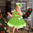 thumbnail image 3 of Gibobby Vestido de manga corta con estampado de Navidad Disfraz de las cavernas para niños pequeños, Navidad, huesos de perro, chica de las cavernas histórica (Verde, 18-24 meses), 3 of 4