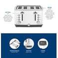thumbnail image 4 of Toaster GE 4 Slice 1500W Wide Slots 7 Shades White, 4 of 8