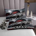 thumbnail image 3 of Erosebridal Geometric Buffalo Coverlet Set King,Fast Car Bedding Set,Racing Car Decoration,Ultra Soft,3 Pieces, 3 of 5