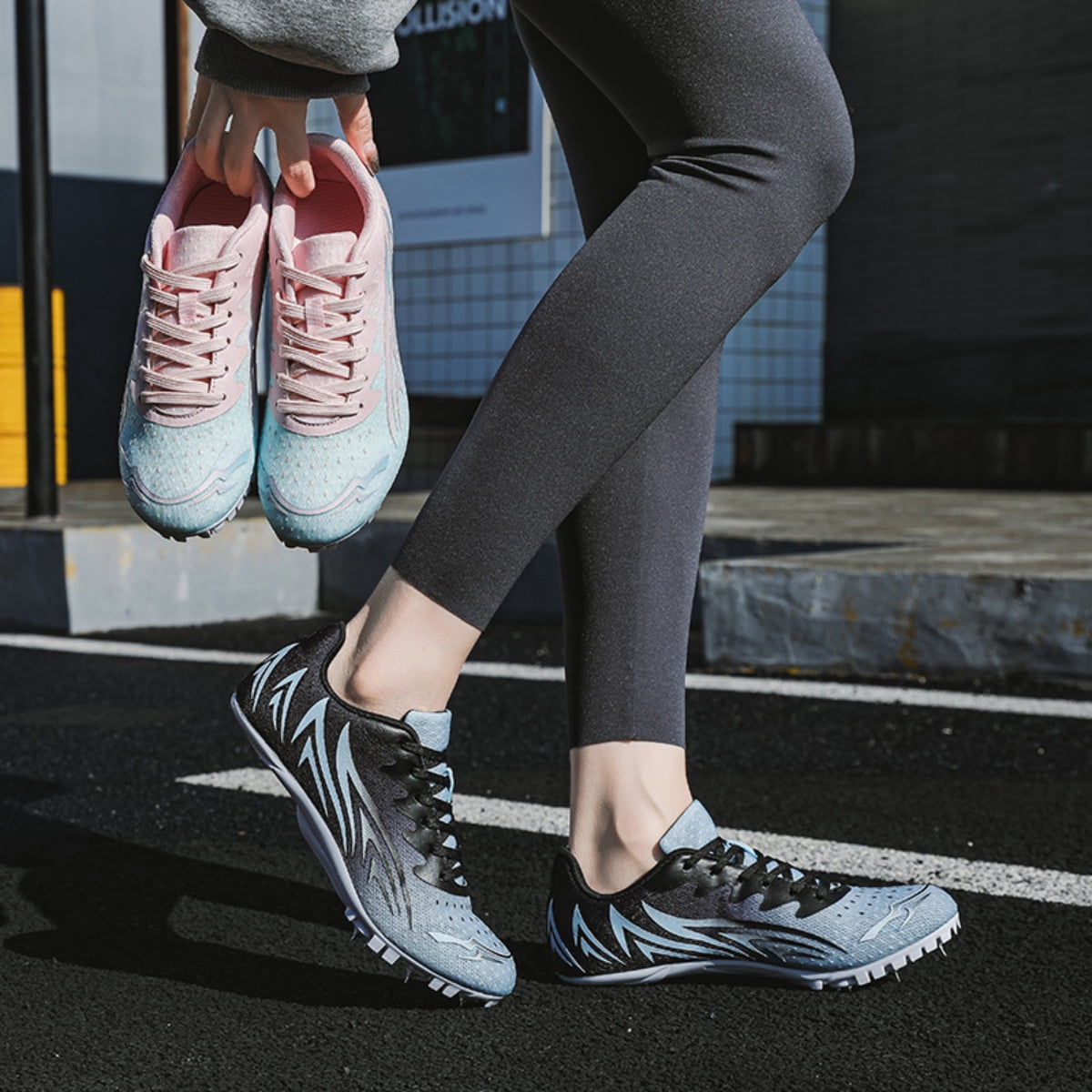 OnyxTrek Track and Field Shoes for Men Women 8 Spikes Boys and Girls Kids Running Racing Shoes