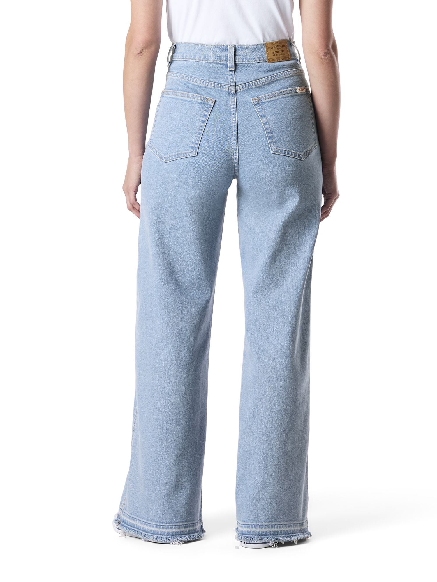 Levi Strauss Signature Women's and Women's Plus Patch Pocket Loose Wide Leg Jeans