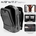 thumbnail image 3 of Aisboks Travel Backpack for Adult,17.3''Laptop Backpack with USB Charging Port,Airline Approved Personal Item Bag,Wear and Water Resistance Business Backpack,Dark Gray，Gift for Father's day, 3 of 8