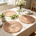 thumbnail image 3 of Yakvarog 15" Halloween Pumpkin Round Placemats, Hollow Out Fall Table Mats with Leaf Detail, Heat Resistant Non-Slip Washable Placemats for Dining Table, Thanksgiving Everyday Use, 3 of 5