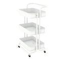 thumbnail image 1 of Three-Tier Rolling Multi-Purpose Cart, Storage Cart with Handle, Multi-Function Organizing Cart with Braked Casters, Suitable for Bathroom, Laundry, Kitchen, Office - Black, 1 of 8