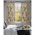 thumbnail image 3 of Beige Spring Floral Sheer Curtains 39 Inch Length 2 Panels Set for Living Room/Bedroom, Elegant Pastoral Flowers Birds Watercolor Kitchen Curtains Grommet Curtains Window Treatments 27.5"x39"x2, 3 of 7