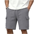 thumbnail image 3 of Thousandth Men Casual Cargo Shorts Elastic Waist Drawstring Summer Shorts Soft Breathable Multi Pocket Everyday Shorts Quilted Shorts for Men, 3 of 9
