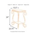 thumbnail image 3 of Ashley Furniture Signature Design - Table d'Appoint Rafferty - Finition Ancienne avec Base en Métal - Rectangulaire - Brun Foncé, 3 of 5