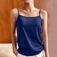thumbnail image 3 of Tank Tops for Women 2025 Clearance Silk Camisole Tops Sleeveless Casual Satin Tank Camis Blouse Spaghetti Strap Camisole Vests Summer Tops for Women 2025 Camisole Tops for Women New Dark Blue M, 3 of 4