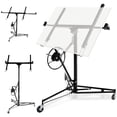 thumbnail image 1 of Élévateur de Cloison Sèche Robuste de 11 Pi - Palan à Tôle en Acier Capacité de 150 lb - Hauteur Télescopique Réglable, Rotation à 360°, Inclinaison de 60°, Roues Verrouillables, Utilisation par une Seule Personne - Noir, 11 Pi, 1 of 8