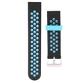 thumbnail image 5 of Correa de silicona Compatible con reloj inteligente Amazfit GTR 3, repuesto de correa de reloj de 20mm, pulseras deportivas con orificio de aire transpirable, color negro y azul, 5 of 5