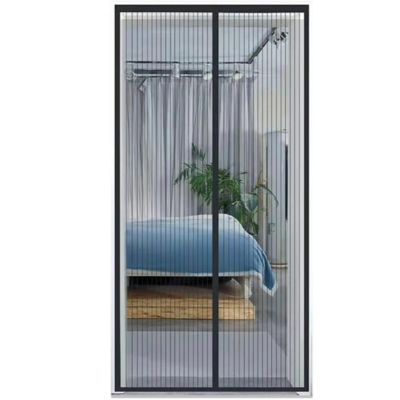 Yeacher Polyester Magnetics Screen Door Fly Insects Screen Door Net Screen Curtain Full Frame Adhesive