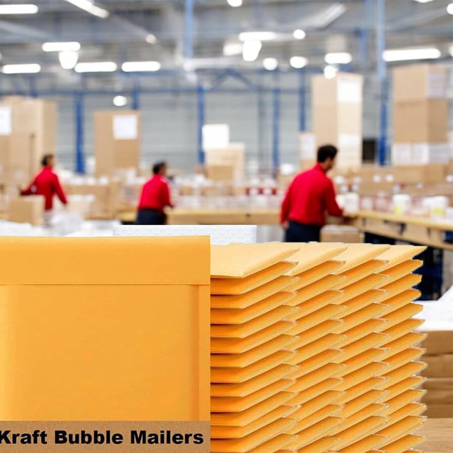 200-Pack 8.5x12 Inch Padded Mailers, Kraft Bubble Envelopes with Peel-and-Seal Closure for Documents Clothing, Yellow