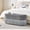 Grey, variant on Noble House Ciara 39" Oval Upholstered Storage Ottoman, Lift Top Bench with Boho Fringe Trim, Multi-Functional Footrest, Gray