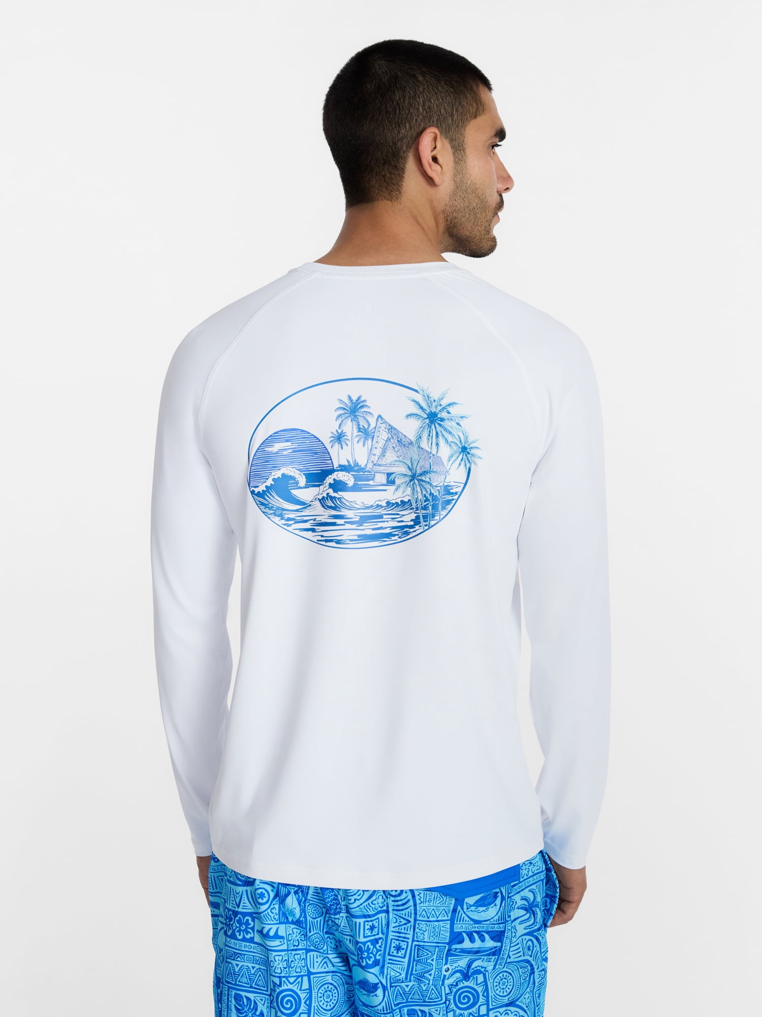George Men's and Big Men's Printed Sun Shirt with Long Sleeves, UPF 50+, Sizes S-3XL