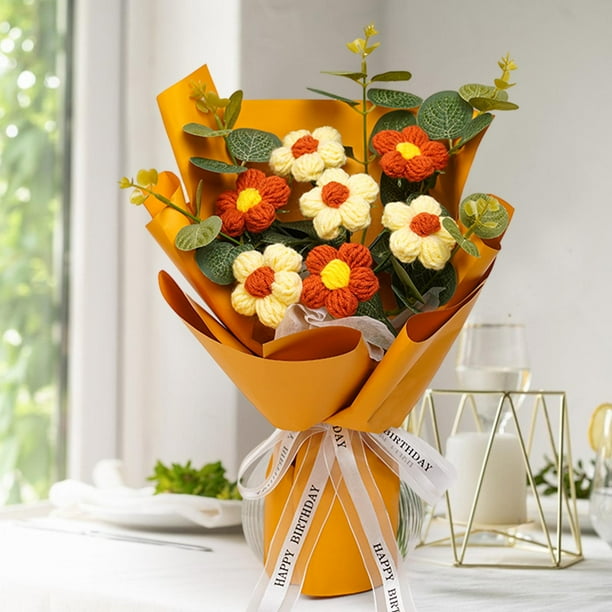 AMLESO Crochet Flower Bouquet Already Made Mother Day Gift for