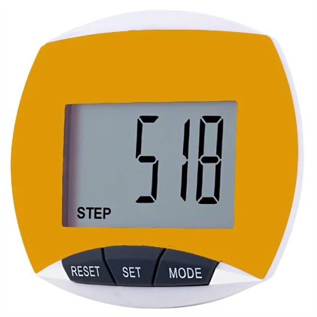 CHOKPedometer for Walking Steps&Miles 5 Steps to Correct Erroneous Steps Pedometer Waist Clip Pedometer for Walking Distance&Calorie Calculation Feature Step Counter for Walking Yellow