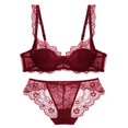 thumbnail image 1 of Sujetador de media copa, sujetador sexy, ropa interior ultrafina para mujer Pure Desire, conjunto de bragas con fruncido en el pecho pequeño, corsé francés, 1 of 5