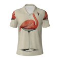 thumbnail image 2 of Daiia Flamingo Sitting On Chair Pattern Men’s Polo Shirts,Solid Deck Shirt,Classic Fit, Breathable Cotton Polo for Casual and Sport Wear-4X-Large, 2 of 7