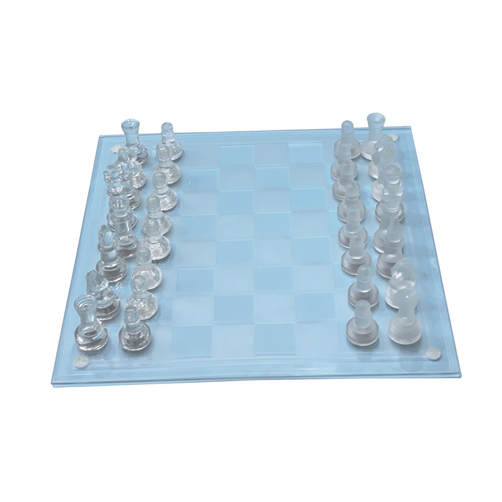 Glass Chess Game, Crystal Chess Board, Adults Play Set, Frosted Chess Board Set, Classic Strategy Game for Party, Interaction Activity Festival - image 4 of 8