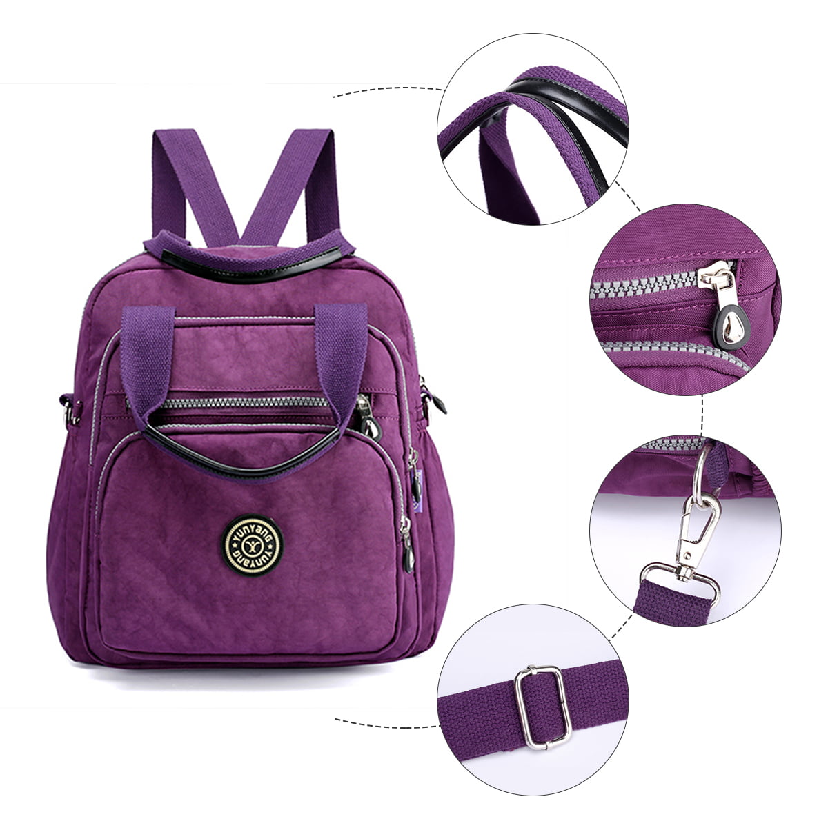 Joseko - JOSEKO Fashion Shoulder Bag Women&#39;s Small Multipurpose Nylon Backpack Purse Travel ...