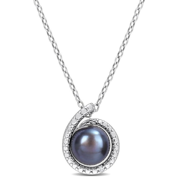 Everly Women's Cultured Pearl and Diamond Sterling Silver Necklace
