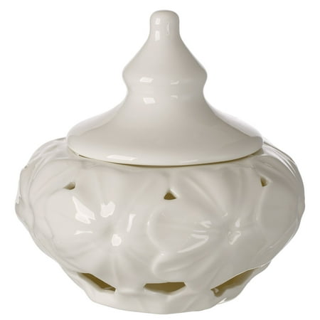 Italian Fine Porcelain 5th Avenue Collection Italian Fine Porcelain Candy Dish, Candy Box Daisy Décor Ivory ()