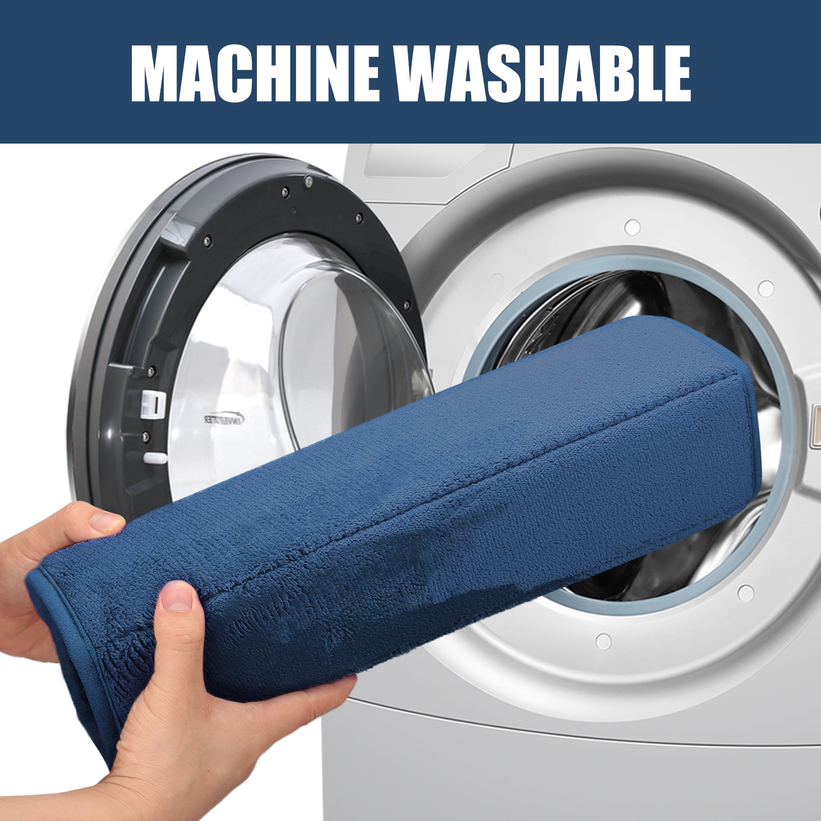 2 Piece Memory Foam Bath Mat Set Thick Bathroom Rugs Soft Bath Mats for Bathroom Extra Absorbent Floor Mats Bath Rugs Set for Kitchen/Living Room(20" x 32"/17" x 24", Navy Blue)