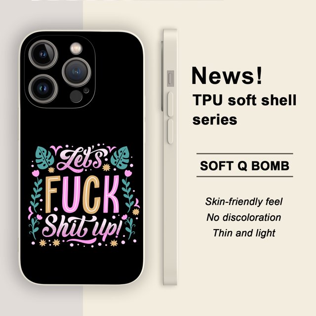 Adopte la simplicidad y la protección con una funda de TPU a prueba de golpes con diseño minimalista de dibujos animados para iPhone