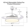 thumbnail image 5 of 42" Retractable LED Ceiling Fan with Remote Control and Light Kit Included, 5 of 6
