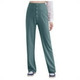 thumbnail image 1 of Pantalon Décontracté Taille Haute Jambe Droite avec Poches pour Femmes, 1 of 5
