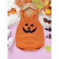 thumbnail image 5 of Halloween Baby Boy Girl Clothes Pumpkin Sleeveless Knit Overalls Romper Suspenders Jumpsuit Cute Fall Outfits, 5 of 8