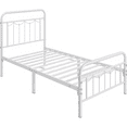 thumbnail image 2 of Alden Design Metal Platform Bed with Vintage Headboard and Footboard, Twin, White, Adult, 2 of 9