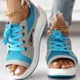 thumbnail image 2 of Sandales à Plateforme pour Femmes Mode Sandales à Bout Ouvert Bride Cheville Chaussures Compensées Décontractées d'Été, 2 of 6