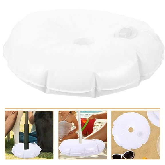OUNONA  2 Pcs Rotary Washing Line Base Sunshade Holder Patio Umbrella Weight Bag Sandbags White