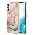 thumbnail image 2 of SaniMore for Samsung Galaxy S23 Plus Case, Marble Pattern 3 in 1 Heavy Duty Shockproof Full Body Hard PC+IMD Bumper Drop Protective Women Girls Cover Rotating Ring Bracket Stand, Gold, 2 of 10
