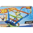 thumbnail image 4 of ​Hot Wheels Track Set and 1:64 Scale Toy Car, 29" Tall Track with Motorized Booster for Fast Racing, Action Spiral Speed Crash Playset​​​​, 4 of 6