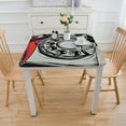 thumbnail image 3 of HAOXIT  Red Tablecloth, Illustration of a Classic Retro Telephone with Numbers Vintage Art Design Print, Dining Room Kitchen Rectangular Table Cover 60''x60'', 3 of 7