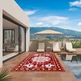 thumbnail image 3 of Red Boho Outdoor Rug for Patio/Deck/Porch, Non-Slip Large Area Rug 5 x 7 Ft, Multicolored Colorful Tainted Pattern Tribal Indoor Outdoor Rugs Washable Area Rugs, Reversible Camping Rug Carpet Runner, 3 of 8