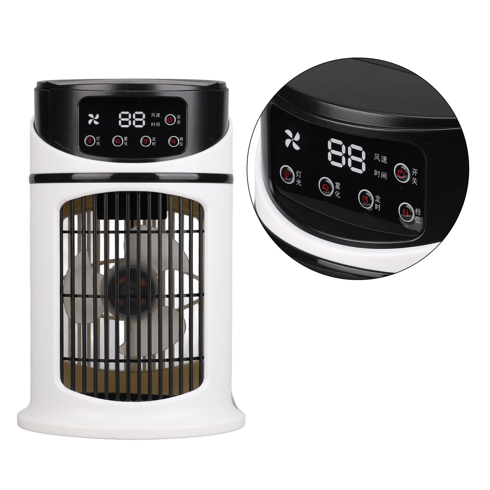 Yajisi Portable Mini Air Conditioner Mobile Multifunction Evaporative Space Cooler Fan with 300ml Water Tank (10.14 oz), Personal Water Cooling System for Office Desk, Home Bedroom, and Dorm Room