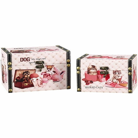 Decorative Storage Box - Household Essentials Decorative Storage Box, Cat and Dog Design, Set of 2