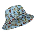 thumbnail image 2 of Disketp Multicolored Butterflies Print Reflective Bucket Hat Beach Hat Summer Travel Sun Hats Fisherman Cap, 2 of 8