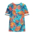 thumbnail image 6 of DailkTrvid Womens Oversized T-Shirts Round-neck Short Sleeve Blouses Fashionable Printed Color-blocked Tee Summer Casual Tops Loose Fit Shirts, 6 of 6