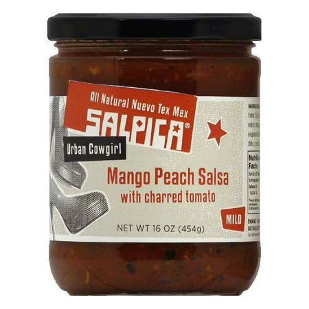 Salpica Salsa Mango Peach Mild, 16 OZ (Pack of 6)