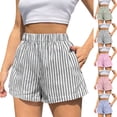 thumbnail image 3 of Striped Running Shorts Womens High Waist Ladies Summer Workout Sports Gym Shorts for Women with Pockets Red XXXL, 3 of 6