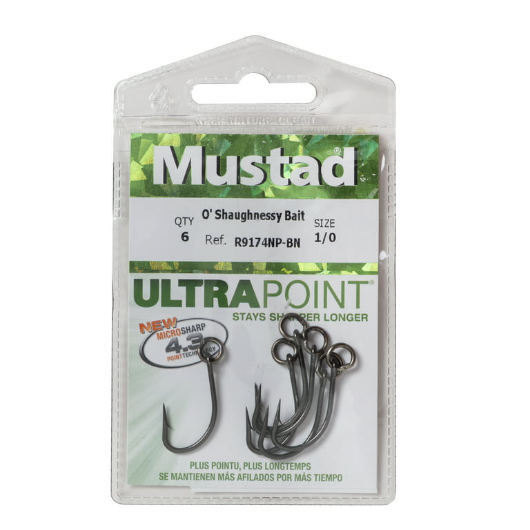 Mustad O'Shaughnessy Live Bait Hook with Action Ring | Size 1