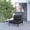 Charcoal, variant on Merrick Lane Contemporary Outdoor Accent Chair with Removable Cushions, Beige/Black Teak